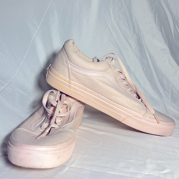 Vans Pink Monotone Skater Shoes - Picture 2 of 7